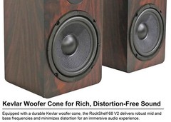 Pair Rockville RockShelf 68D 400w Dark Wood 6.5″ Home Theater Bookshelf Speakers