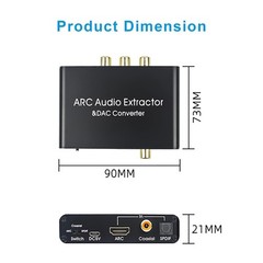 Digital Analog Audio Extractor 96KHz HDMI ARC Optical Coaxial DAC Converter