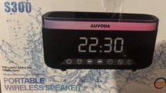Auvoda S300 Portable Wireless Stereo Speaker with RGB Light & Digital Clock