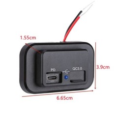 12-24V 4.8A Dual USB PD QC3.0 Car Boat RV Charger Socket LED Power Outlet lot
