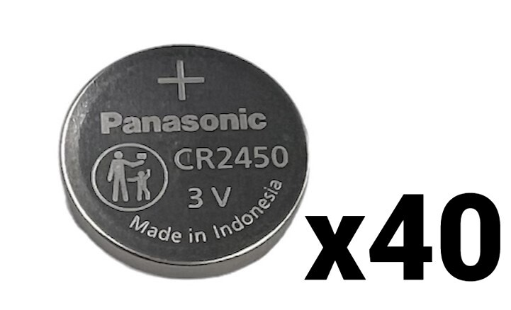 40 NEW BULK PANASONIC CR2450 CR 2450 3v Lithium Battery Batteries EXP 2032