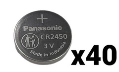 40 NEW BULK PANASONIC CR2450 CR 2450 3v Lithium Battery Batteries EXP 2032