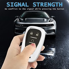 for Chevy Key Fob Cover With Keychain,Soft TPU Full Protection Style 1-silver