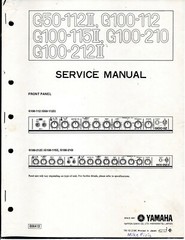 Service Manual Guide For Yamaha G50-112 MK2, G100-112, G100-115 MK2, G100-210