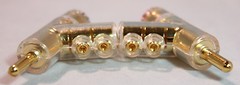 4 pk(2 pair) Gold Locking Speaker Cable Banana Plugs RoHS Compliant