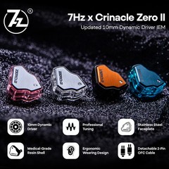7Hz x Crinacle Zero:2 Updated 10mm Dynamic Driver IEM Wired Earbuds for Musician
