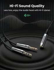 Headphone Splitter Adapter 3.5mm 2 Male to Female Y Cable for PC Laptop Gaming