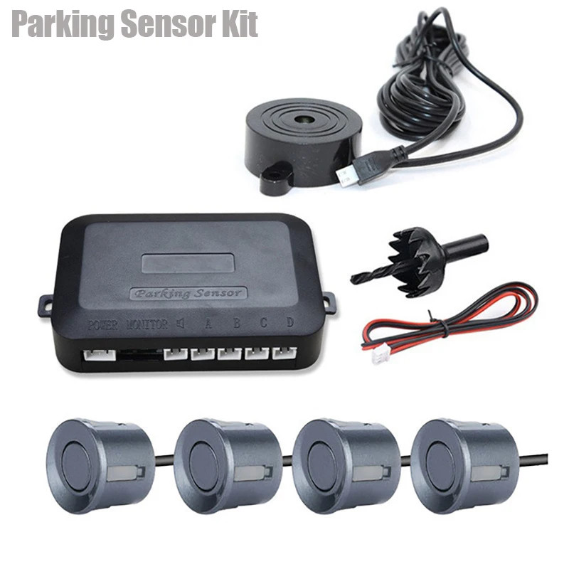 Risingon 12V 22mm Car Parking Sensor Kit Universal 4 Sensors Buzzer Reverse