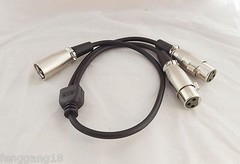 1x Premium XLR Male Plug To 2 XLR Female Jack Mic Audio Cable Adapter 1.5Ft 0.5M