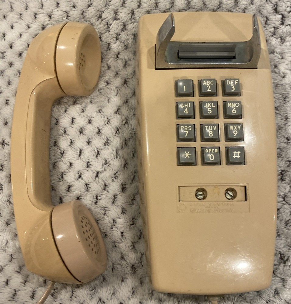 Vintage Western Electric Beige 2554BMP touch tone wall Phone
