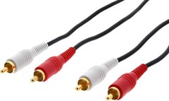 Audio 2 RCA Male to 2 RCA Male Cable Gold Plated Wire Cord Stereo 4.4ft