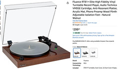 Fluance RT81 Elite High Fidelity Vinyl Turntable Record Player – Walnut