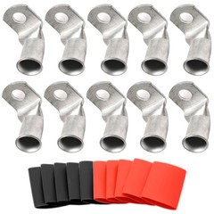 Tinned Copper Cable Lugs 8pcs 4/0 AWG-3/8 90 Degree Bent Battery Lugs,Heavy D…