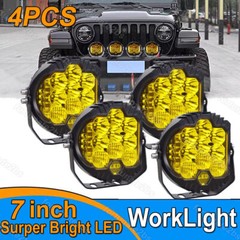 4PCS 7 inch LED Work Light Car Pods Spot Flood Combo Fog Lamp Offroad Driving