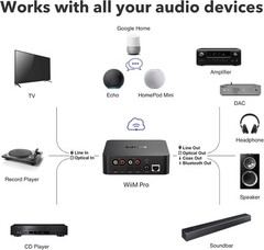 WiiM Pro AirPlay 2 Receiver, Google Cast Audio, WiFi Multiroom Streamer