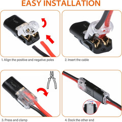 50pcs 2 Pin Waterproof Electrical Connector Car Automotive Wire Plug Terminal