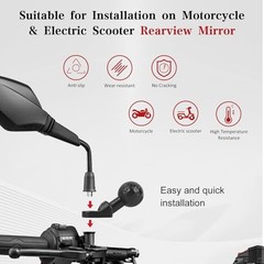 1” Ball Head for Rearview Mirror, Angled 1-Inch Ball Head Mount for