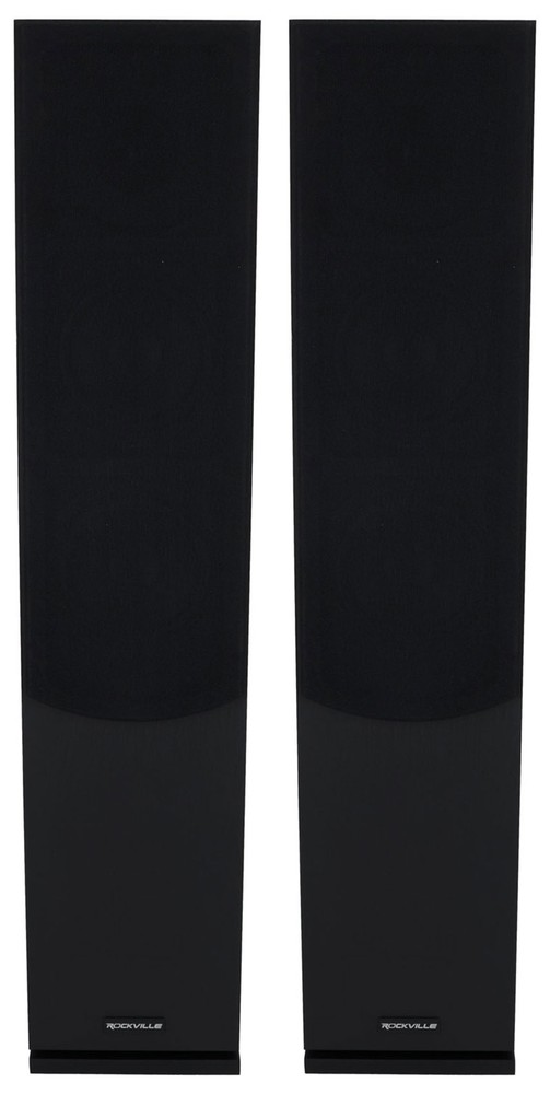 (2) Rockville Lux 654 Black Dual 6.5″ 8 Ohm Hi-Fi Tower Speakers Made In Vietnam