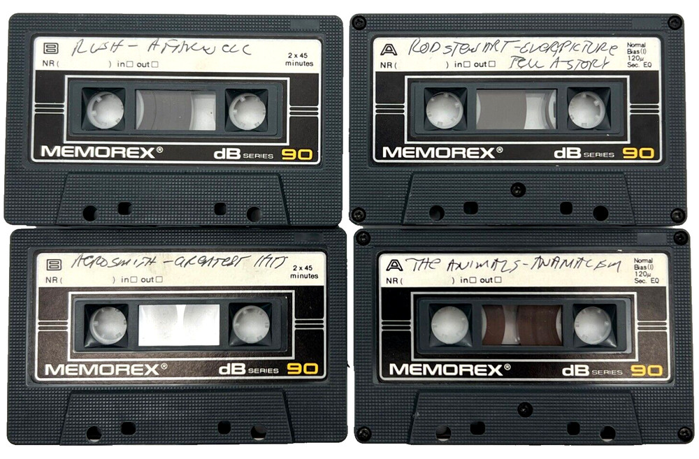 MEMOREX DB SERIES 90 TAPE LOT OF 4 VINTAGE AUDIO CASSETTES