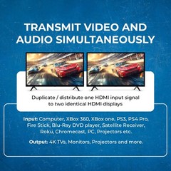 OREI HDMI Splitter 1 input 2 output 4K@30Hz with HDMI Male Connector (HD-102C)