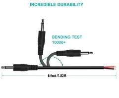 (3 Pack 6 ft Replacement 3.5mm Male Plug to Bare Wire Open End TS 2 Pole Mono 1/