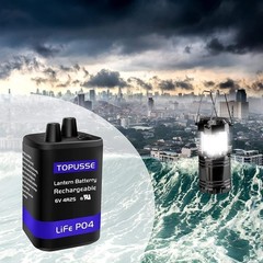 Rechargeable 6V Lantern Battery LiFePO4 4.5AH with Charger 1500+ Cycles