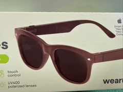 New WeariQ Wireless Smart Glasses Bluetooth, Black Polarized Lenses, Brown Frame