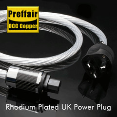 Preffair High Fidelity OCC Copper Conductor Silver Plating Power Cable DIY Plug