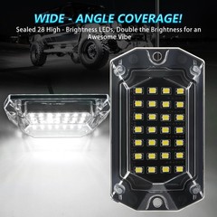 4Pods Full Angle All Pure White LED Rock Lights Full Kit Plug and Play & Pre …