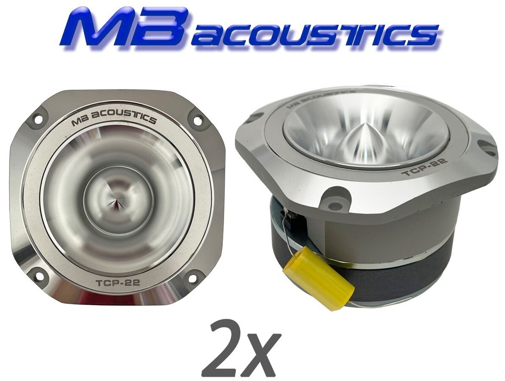 2x MB Acoustics replacement Beyma CP22 Titanium 4″ Bullet Tweeters, 1600W, 8Ω