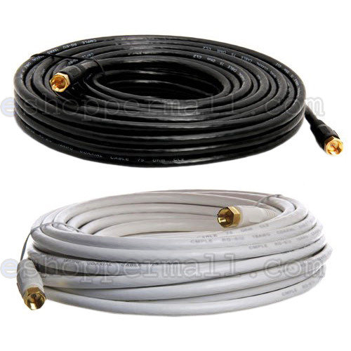 RG59 Gold Plated Coaxial Digital Cable for Satellite TV VCR Video 25′ 50′ 80′