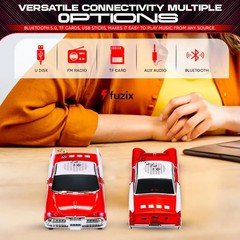Beige WS-1965 Car Bluetooth Portable Speaker with LED AUX USB FM Rechargeable