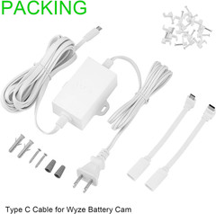 50Ft/15M Outdoor Power Adapter Compatible with Wyze Cam V4,WYZE Duo Cam Pan,Wyze