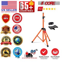 5 Core Speaker Stand Adjustable 31 to 54″ PA DJ Tripod Heavy Duty w 35mm Mount