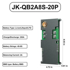 JK 4S-8S 12V 24V 200A Li-ion LiFePo4 Car Truck Start BMS w/2A Active Balance lot