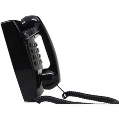Single Line Classic 2554 Wall Phone with Loud Ringer and Handset Volume, Black –