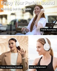 Headphones Wireless Bluetooth Over Ear, 40 Hours Playtime Wireless Headphones…