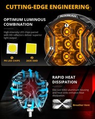AUXBEAM 3″inch 108W Side Shooter LED Work Driving Light Spot Fog Pods Amber DRL