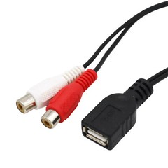 USB 2.0 A Female to 2 RCA Phono Female Audio Video AV PC Composite Adapter Cable
