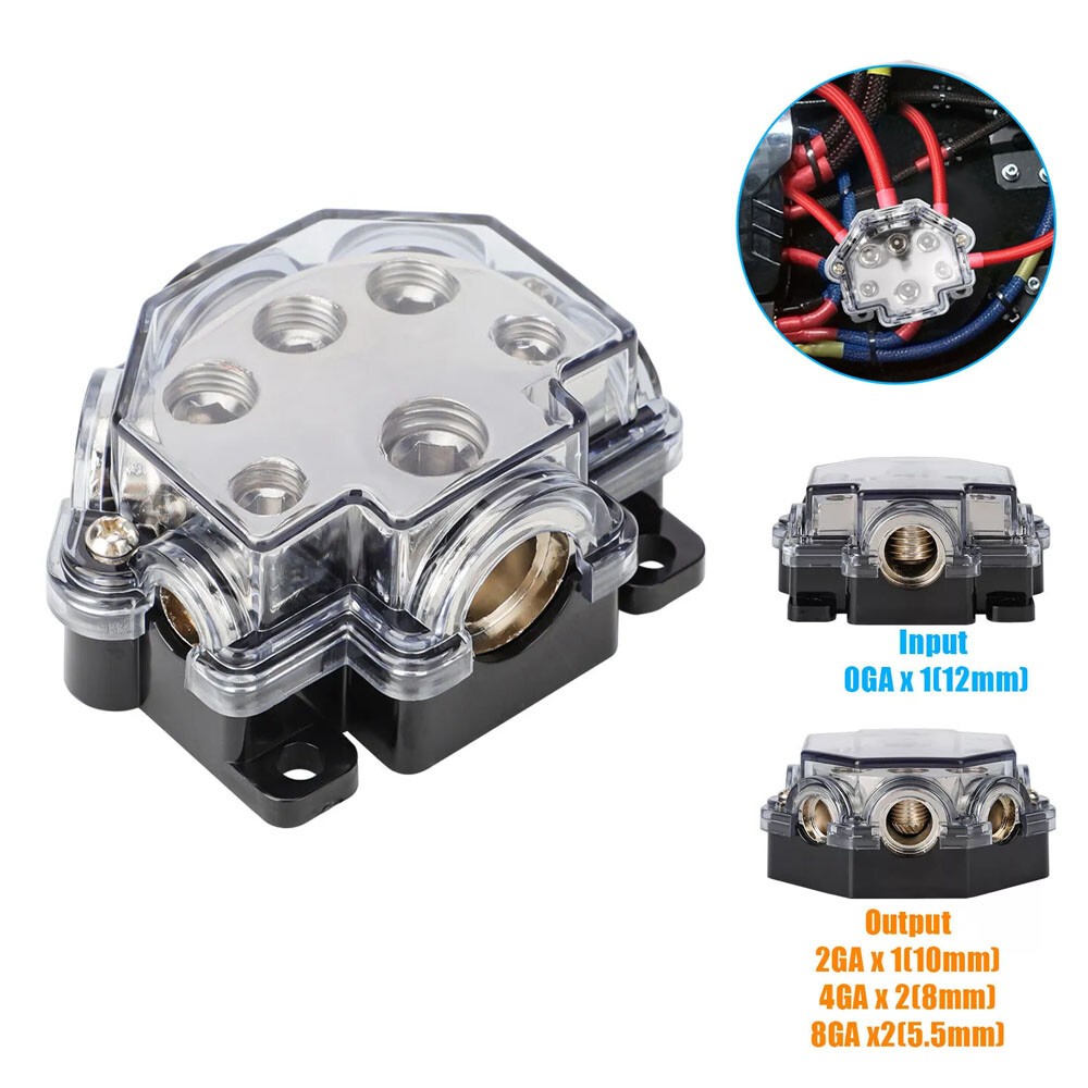 Durable ABS Cover Zinc Alloy Car Audio Distribution Block 1 In 5 Out