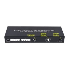 8K HDR HDMI2.1 True Matrix 4×2 4320P@50/60Hz 4K120Hz Audio Extractor MetialHouse