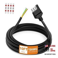 4 Way Trailer Wiring Harness 10FT Jacketed Cable, 18AWG 4 Pin Flat 18AWG 10FT