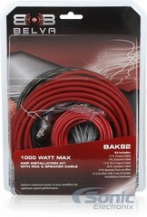Rockford Fosgate P300X2 300W 2-Channel Amplifier, NVX LOC, 8 AWG Amp Kit Bundle