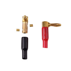 10Pcs Right Angle Banana Plugs – 4Mm/0.16″ 90 Degree Speaker Connector (Red and