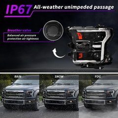 2015-2017 F150 2017-2020 Raptor Projector Headlight Pair–Compatible