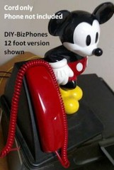 AT&T Cherry Red Vintage Phone Short Handset Cord Trimline Princess 2500 Curly