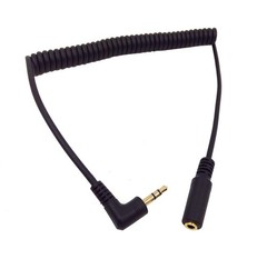 3Ft Black Gold Plated AUX Coiled Cable – Max Sound Conductivity, Minimal Tangles