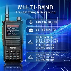 RT-470X Multi-Band Ham Radio 256CH Aviation Air Band NOAA Marine Walkie Talkie