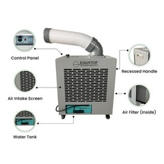 Equator 7000BTU Weatherized Outdoor Air Conditioner+Fan IP24 Casters 110V
