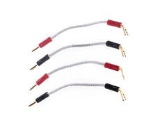 QED GENESIS Silver Spiral 4x Speaker Jumper Cable Terminated Qed Airloc Plugs